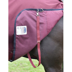 ComFiTec Essential Turnout Decke Weatherbeeta 50 g mit abnehmbarem Halsteil Bordeaux / Marine