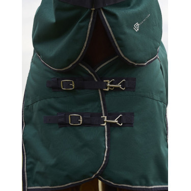 ComFiTec Plus Dynamic Turnout-Decke WeatherBeeta 100 g mit abnehmbarem Halsstück Waldgrün / Marineblau Grün ComFiTec Plus Dynamic Turnout-Decke WeatherBeeta 100 g mit abnehmbarem Halsstück Waldgrün / Marineblau Grün