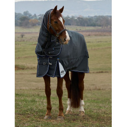 ComFiTec Ultra Turnout-Decke Weatherbeeta mit abnehmbarem Hals 100 g Schwarz