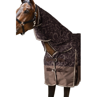 Leichte Outdoor-Decke Glasgow mit Halsteil Horze Pflaume mit Schokolade