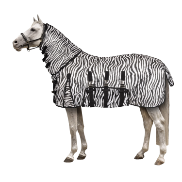 Pony-Fliegendecke mit Halsteil Horze Defender Zebra Motive