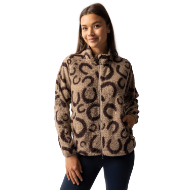Damen-Fleecejacke Horze Ariana Brauner Print