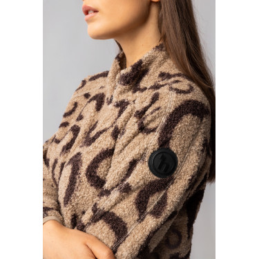 Damen-Fleecejacke Horze Ariana Brauner Print