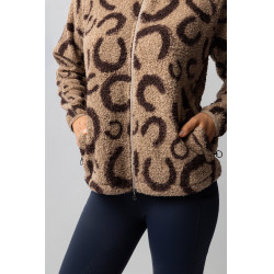 Damen-Fleecejacke Horze Ariana Brauner Print