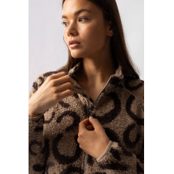 Damen-Fleecejacke Horze Ariana Brauner Print