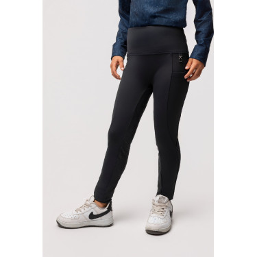 Kinder-Thermo-Leggings mit Vollgrip Horze Gillian Dunkelmarine Blau