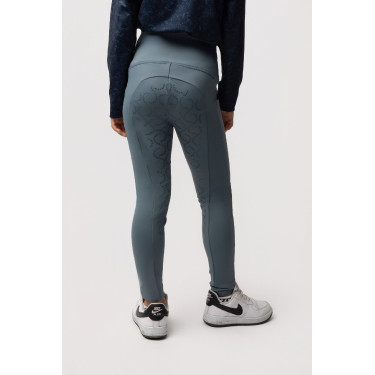 Kinder-Thermo-Leggings mit Vollgrip Horze Gillian Sturmgrau