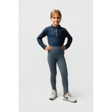 Kinder-Thermo-Leggings mit Vollgrip Horze Gillian Sturmgrau