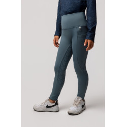 Kinder-Thermo-Leggings mit Vollgrip Horze Gillian Sturmgrau