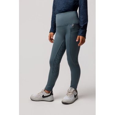 Kinder-Thermo-Leggings mit Vollgrip Horze Gillian Sturmgrau