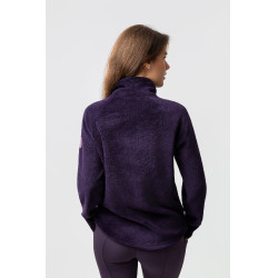 Damen-Anorak-Fleecepullover Horze Frieda Schwarze Tollkirsche