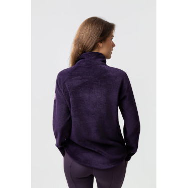 Damen-Anorak-Fleecepullover Horze Frieda Schwarze Tollkirsche