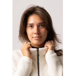 Damen-Anorak-Fleecepullover Horze Frieda Blau Jet Stream