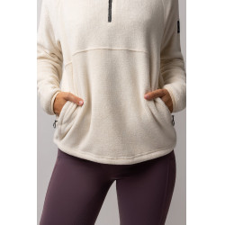 Damen-Anorak-Fleecepullover Horze Frieda Blau Jet Stream