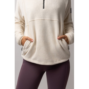 Damen-Anorak-Fleecepullover Horze Frieda Blau Jet Stream