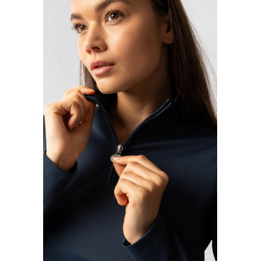 Trainings-T-Shirt mit langen Ärmeln für Damen Horze Lilian Heidelbeere Grau