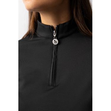 Trainings-T-Shirt mit langen Ärmeln für Damen Horze Lilian Schwarz