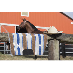 Navajo-Sattelpad aus gewebter Baumwolle mit Leder Navajo-Sattelpad aus gewebter Baumwolle mit Leder