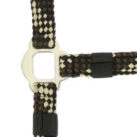 Halfter + Führstrick Equitheme Geflochten Beige / Schokolade / Schwarz