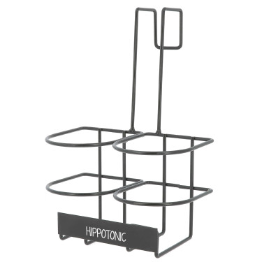 Flaschenhalter Hippotonic mit Haken Schwarz