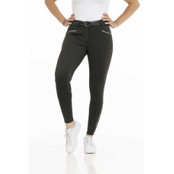 Hose Equithème Claudine Silikon-Vollbesatz Dunkelgrün Gr&uuml;n