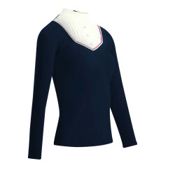 Polo Equithème Cabourg lange mouwen Marineblau