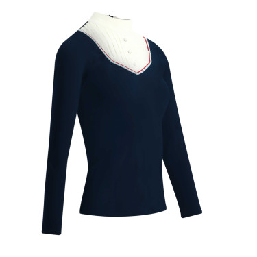 Polo Equithème Cabourg lange mouwen Marineblau
