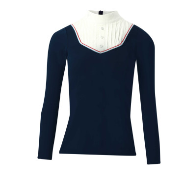 Polo Equithème Cabourg lange mouwen Marineblau