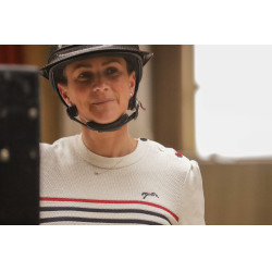 Pullover Pénélope x Saint James Maelle Ecru / Marine / Rot Motive