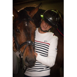 Pullover Pénélope x Saint James Maelle Ecru / Marine / Rot Motive