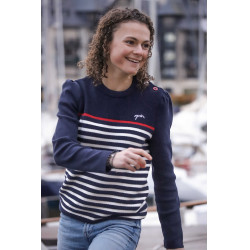 Pullover Pénélope x Saint James Maelle Marine / Ecru / Rot Motive