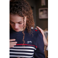 Pullover Pénélope x Saint James Maelle Marine / Ecru / Rot Motive
