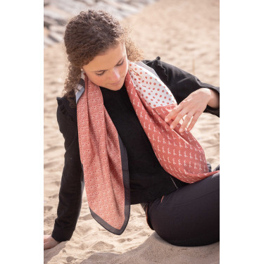 Schal Pénélope Mya Ecru / Rostfarben Weiß Schal Pénélope Mya Ecru / Rostfarben Weiß