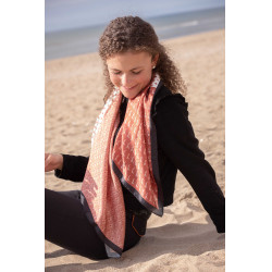 Schal Pénélope Mya Ecru / Rostfarben Weiß Schal Pénélope Mya Ecru / Rostfarben Weiß