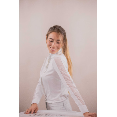 Wettkampf-Poloshirt Pénélope Las Honey langärmelig Weiß Wei&szlig;