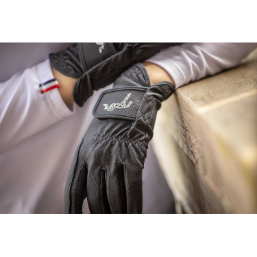 Pisma Strass Handschuhe Pénélope Marineblau