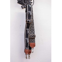 Schulterriemen Pénélope Logo Schwarz / Ecru Schulterriemen Pénélope Logo Schwarz / Ecru