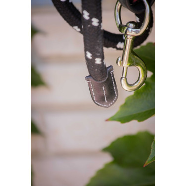 Longe Penelope Seil und Leder Schwarz