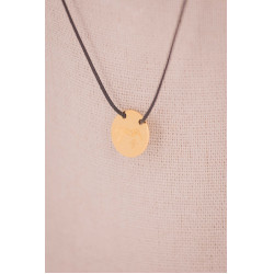 Adelya Pénélope Halsring schwarze Kordel Goldfarben