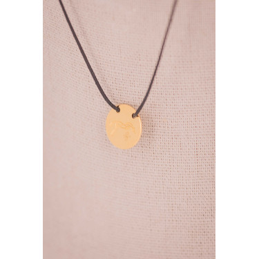 Adelya Pénélope Halsring schwarze Kordel Goldfarben