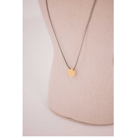 Adelya Pénélope Halsring schwarze Kordel Goldfarben