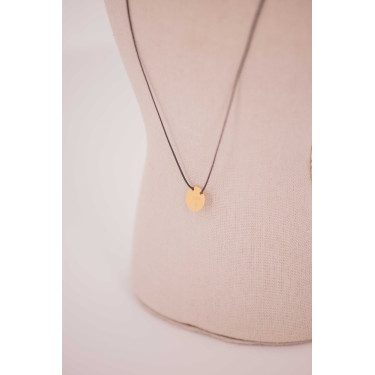 Adelya Pénélope Halsring schwarze Kordel Goldfarben