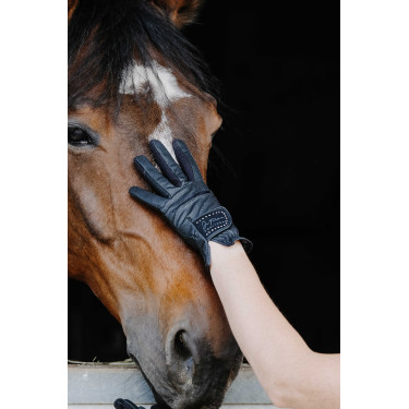 Handschuhe Je t'aime Equithème Strass Schwarz