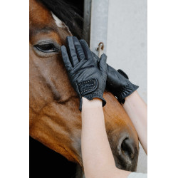 Handschuhe Je t'aime Equithème Strass Schwarz