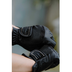 Handschuhe Je t'aime Equithème Strass Schwarz