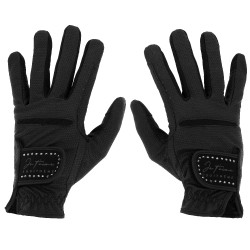 Handschuhe Je t'aime Equithème Strass Schwarz