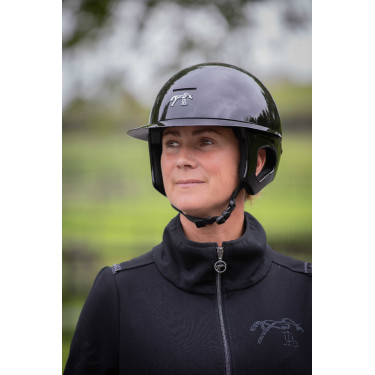 Helm Pénélope langer Visier Glänzend Schwarz