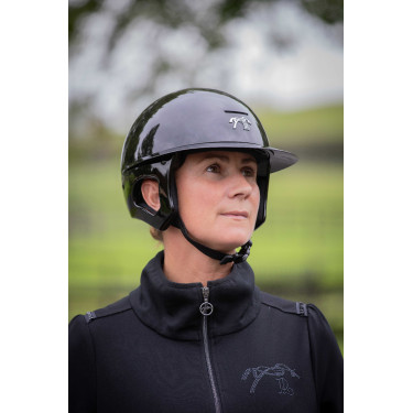 Helm Pénélope langer Visier Glänzend Schwarz