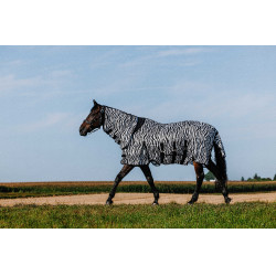 Reitshirt Riding World Belly Mesh Combo Schwarz/Weiß Zebramuster Motive