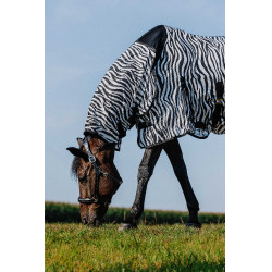 Reitshirt Riding World Belly Mesh Combo Schwarz/Weiß Zebramuster Motive